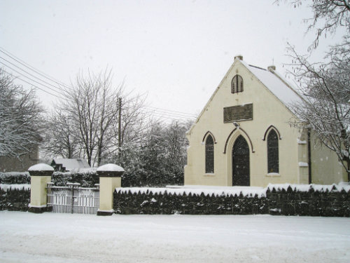 Allen and Adair Hall in the snow